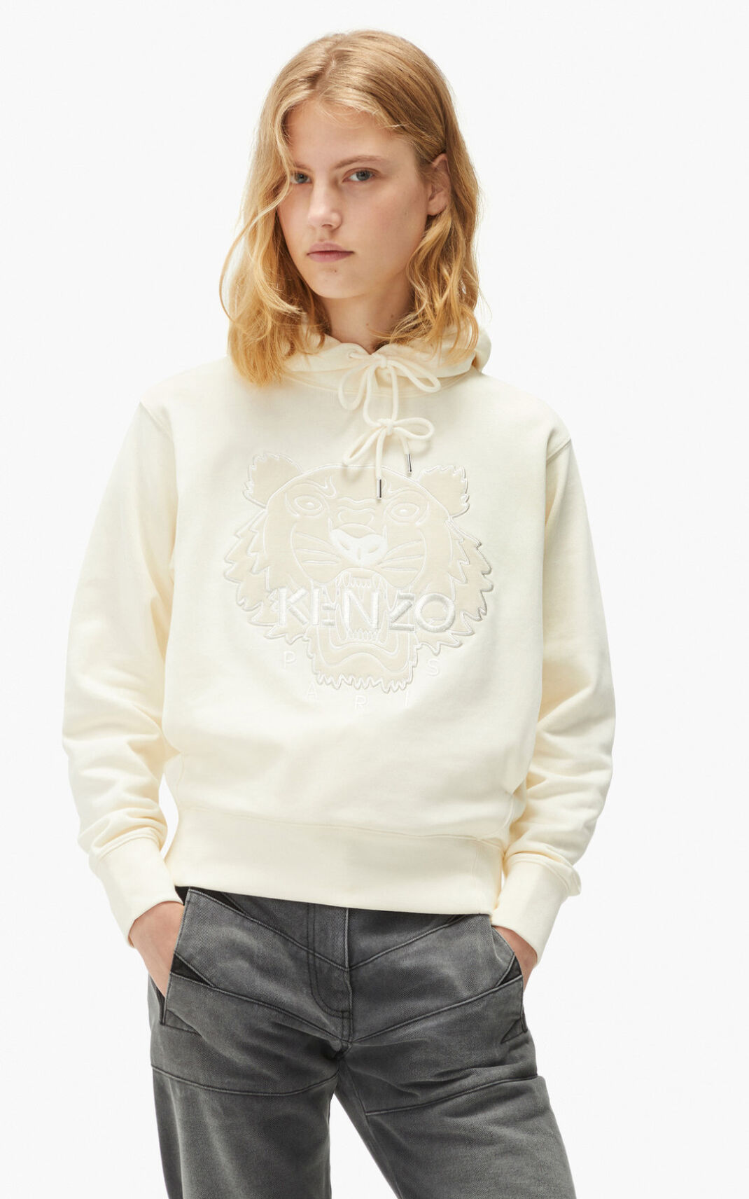 Kenzo The Invierno Capsule Tiger Sudaderas Con Capucha Mujer Blancas | 4803251-ZE